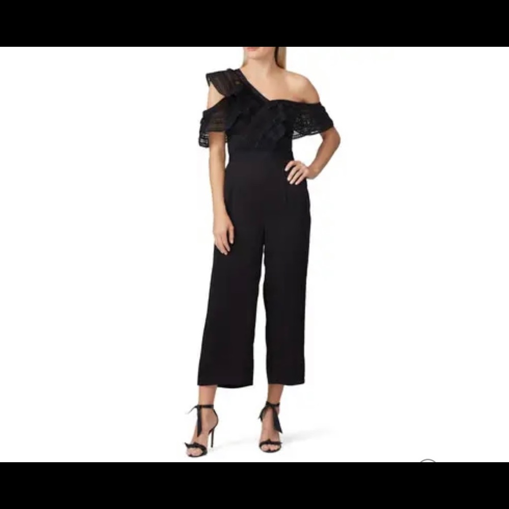 Self-Portrait One Shoulder Frilled Jumpsuit